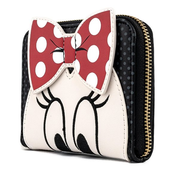 Loungefly Disney Minnie Mouse Wallet Polka Dot Bow Zip Around - Picture 4 of 5